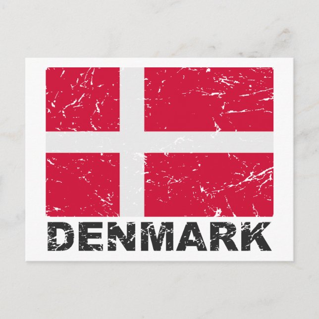Dänemark Vintage Flagge Postkarte (Vorderseite)