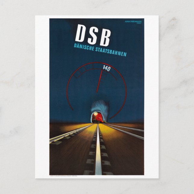 Dänemark Vintage-Reiseplakat restauriert Postkarte (Vorderseite)