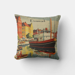 Dänemark Vintage Travel Poster Kissen