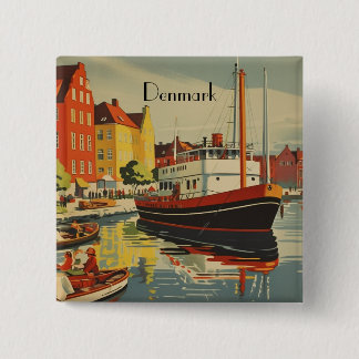 Dänemark Vintage Travel Poster kundenspezifisch Button