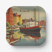 Dänemark Vintage Travel Poster kundenspezifisch