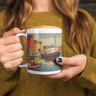 Dänemark Vintage Travel Poster kundenspezifisch Zweifarbige Tasse