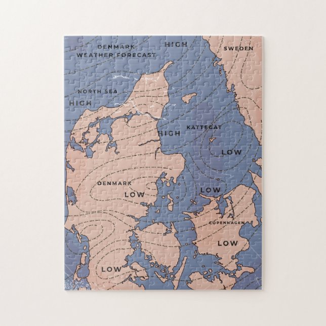 Dänemark Vintage Wettervorhersage Puzzle (Vertikal)