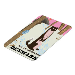 Dänemark Vintager Cartoon Landschaftsplaner Magnet