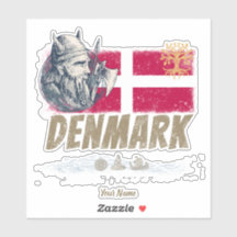 Dänemark - Vintages Flaggenvieren und Souvenir für