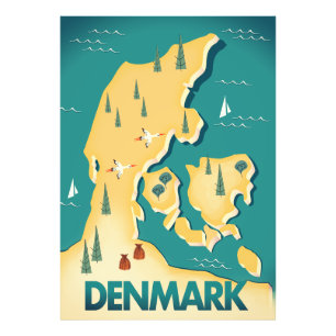 Dänemark Vintages Reiseplakat Fotodruck