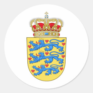 Dänemark Wappen DK Runder Aufkleber