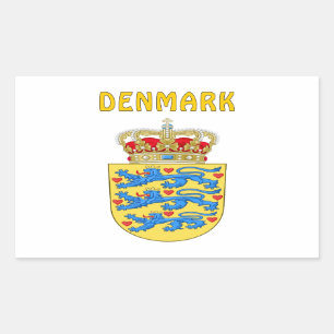 DÄNEMARK-Wappen Rechteckiger Aufkleber