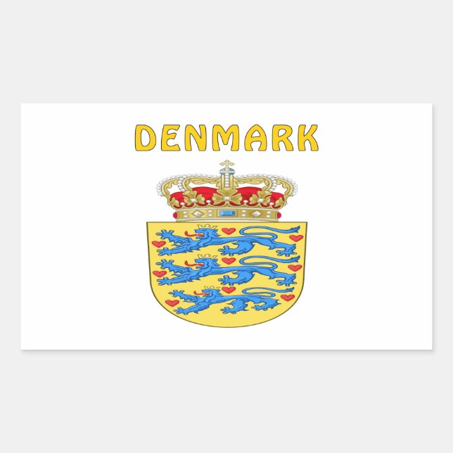 DÄNEMARK-Wappen Rechteckiger Aufkleber (Vorderseite)