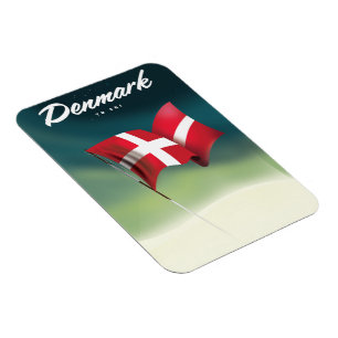 Dänemark "Zum Skifahren" Reiseplakat Magnet
