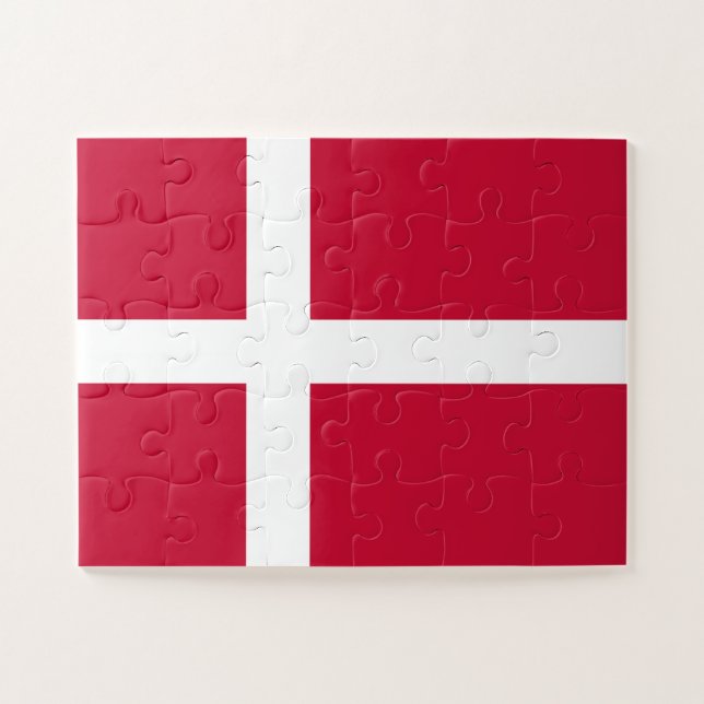 Dänemarkflagge Puzzle (Horizontal)