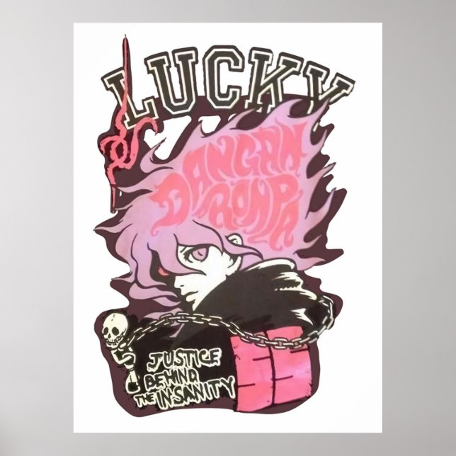 Danganronpa 2 Ultimate Lucky Nagito Komaeda Pink Poster (Vorne)