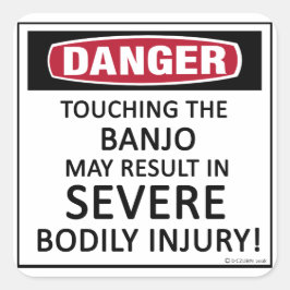Danger Banjo Quadratischer Aufkleber