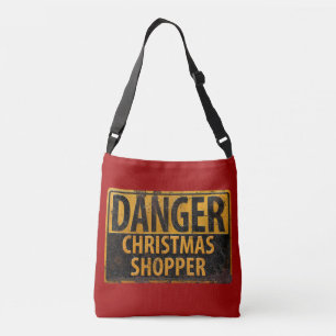 DANGER Christmas Shopper - Schild mit Metallwarnun Tragetaschen Mit Langen Trägern