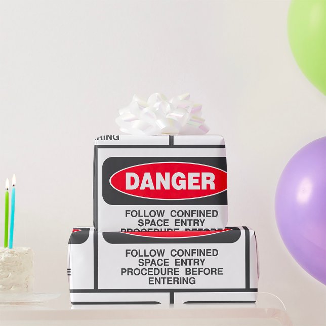 Danger Confined Space Entry Safety Warning Geschenkpapier (Von Creator hochgeladen)