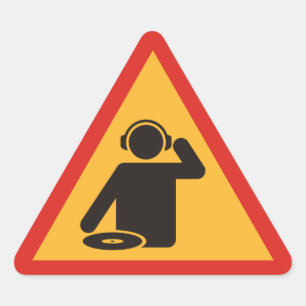Danger-DJs am Arbeitsplatz Dreieckiger Aufkleber