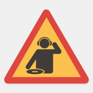 Danger-DJs am Arbeitsplatz Dreieckiger Aufkleber