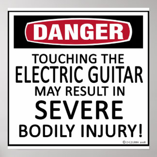 Danger Electric Guitar Poster