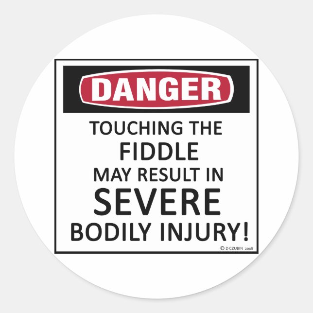 Danger Fiddle Runder Aufkleber (Vorderseite)