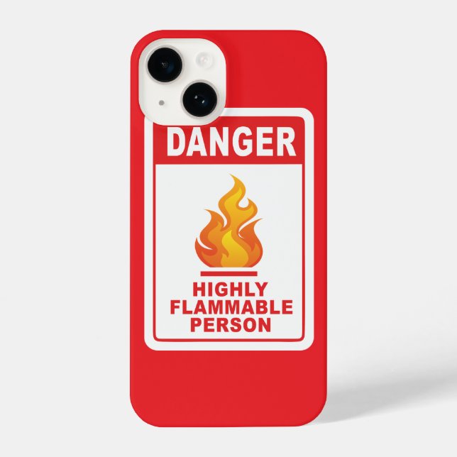 Danger Highly Flammable Person iPhone Hülle (Rückseite)
