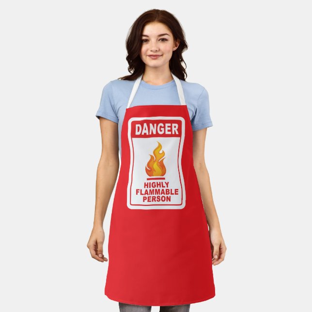 Danger Highly Flammable Person Schürze (Getragen)