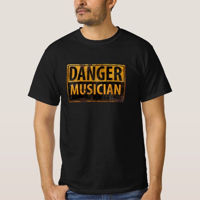 DANGER MUSICIAN Metal-Rusty-Warnzeichen T-Shirt (Vorderseite)