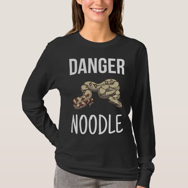 Danger Noodle  Herpetologist Ophidian Snake T-Shirt (Vorderseite)