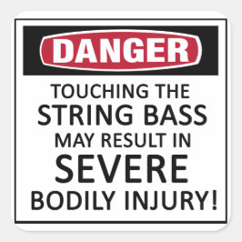 Danger String Bass Quadratischer Aufkleber