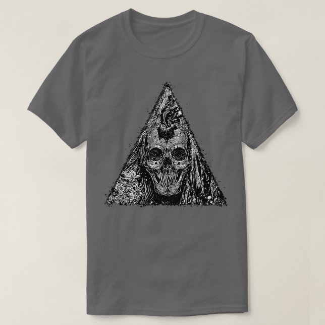 Danger Triangle Skulls Horror Gothic Demons Occult T-Shirt (Design vorne)