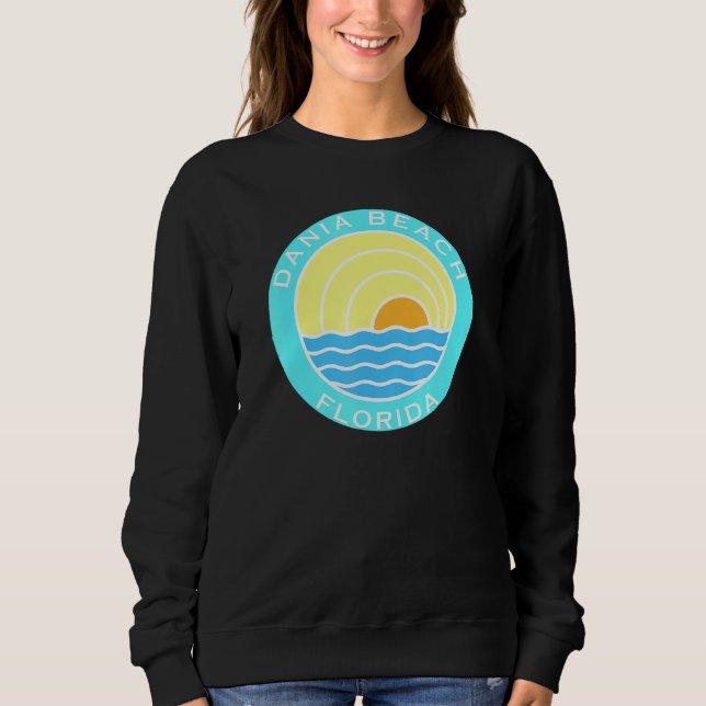 Dania Beach Florida Retro Sunset Sweatshirt (Vorderseite)