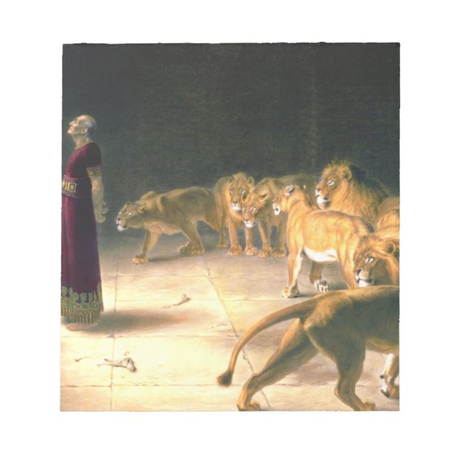 Daniel Answer to King in Lions Den Briton Riviere Notizblock (Vorderseite)