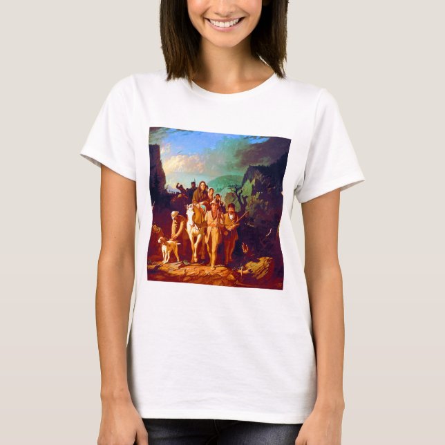 Daniel Boone begleitet Siedler bei Cumberland Gap T-Shirt (Vorderseite)