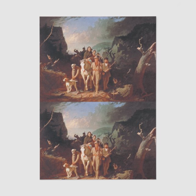 Daniel Boone begleitet Siedler Seidenpapier (Vorderseite)