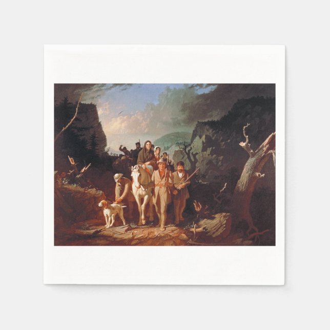 Daniel Boone begleitet Siedler Serviette (Vorderseite)
