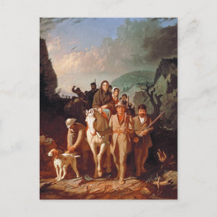 Daniel Boone eskortiert Siedler Postkarte
