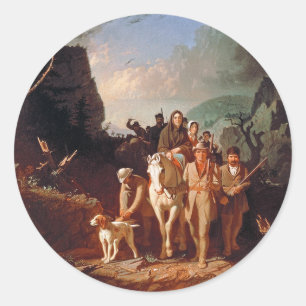 Daniel Boone eskortiert Siedler  Runder Aufkleber