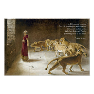 Daniel im Lions Den Bible Art Scripture Poster