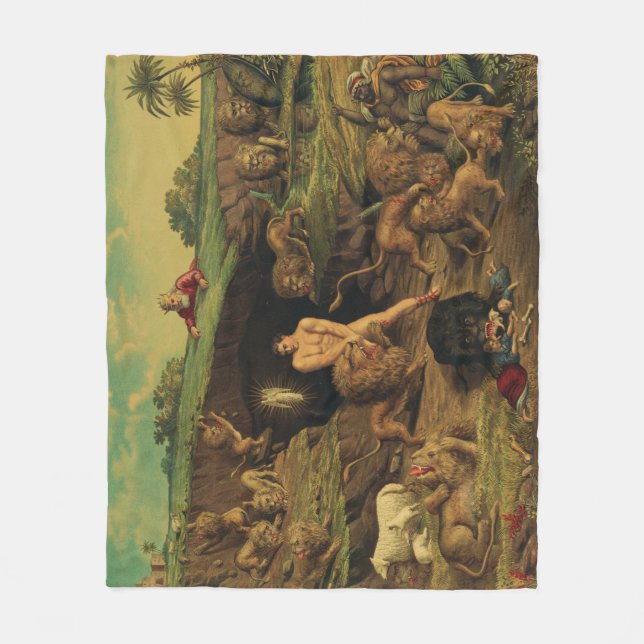 Daniel in den Lions' Den Fleecedecke (Vorderseite)