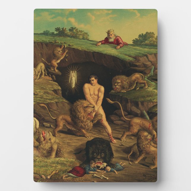 Daniel in den Lions' Den Fotoplatte (Vorderseite)