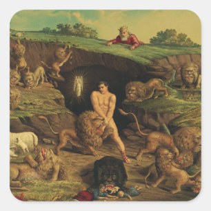 Daniel in den Lions' Den Quadratischer Aufkleber