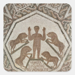 Daniel in den Lions' Den Quadratischer Aufkleber