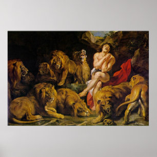 Daniel in der Lions Den Canvas Print Poster