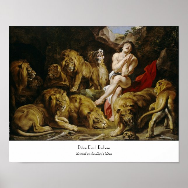 Daniel in der Löwenfarbe Den Peter Paul Rubens mal Poster (Vorne)