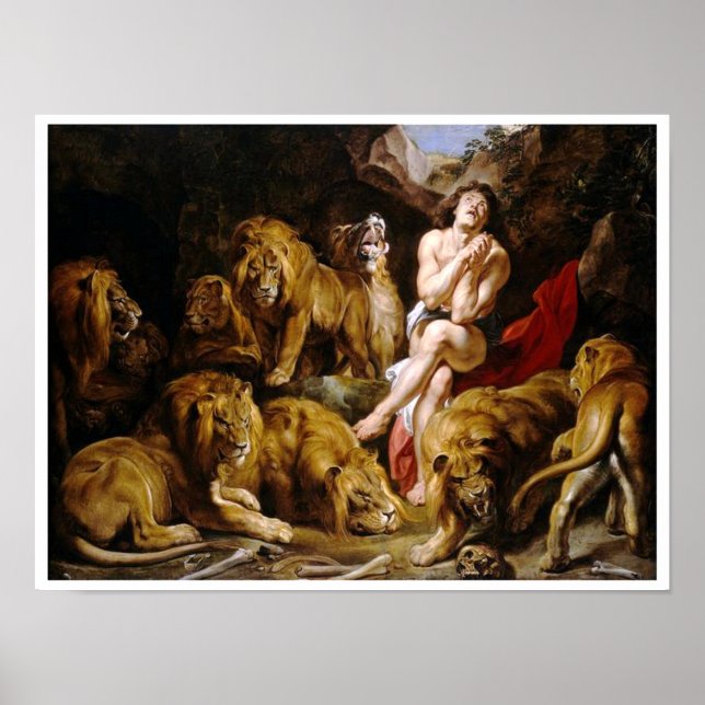 Daniel in der Löwengrube Malerei Poster (Vorne)