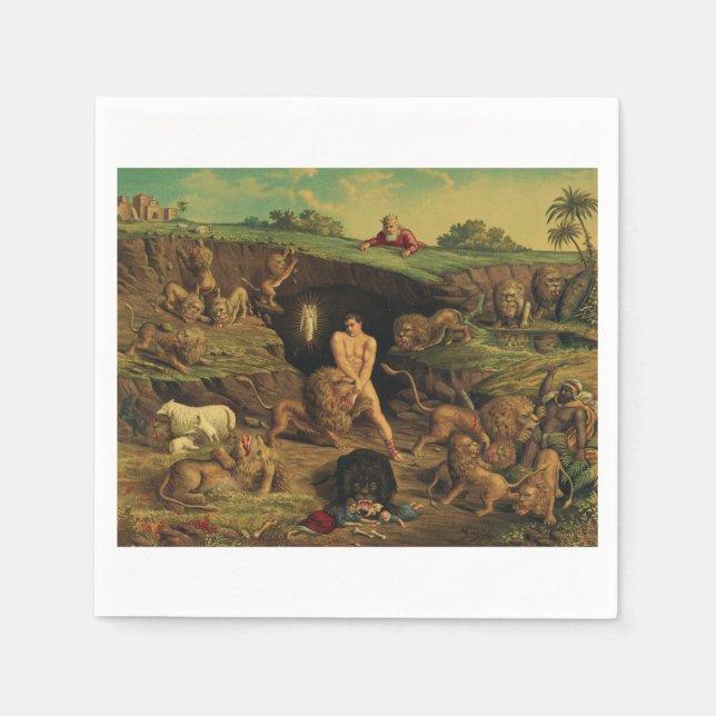Daniel in der Löwengrube Serviette (Vorderseite)