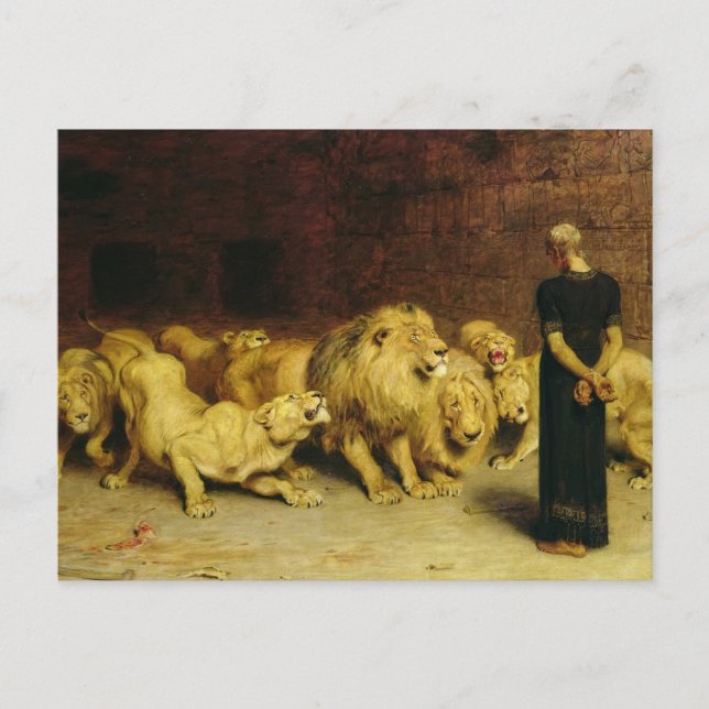 Daniel in the Lions' Den, 1872 von Briton Riviere Einladungspostkarte (Vorderseite)