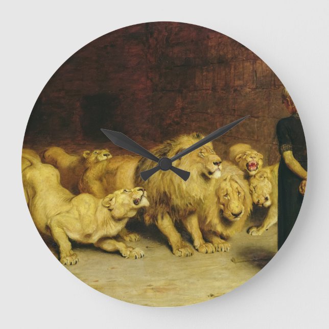 Daniel in the Lions' Den, 1872 von Briton Riviere Große Wanduhr (Vorderseite)