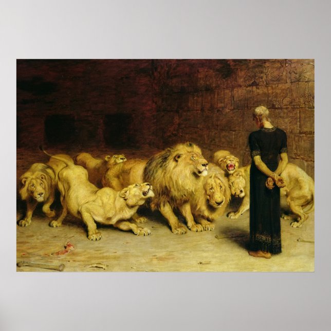 Daniel in the Lions' Den, 1872 von Briton Riviere Poster (Vorne)
