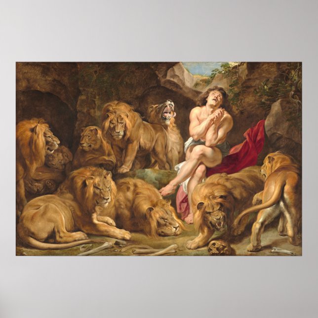 Daniel in the Lions' Den - Rubens Fine Art Poster (Vorne)