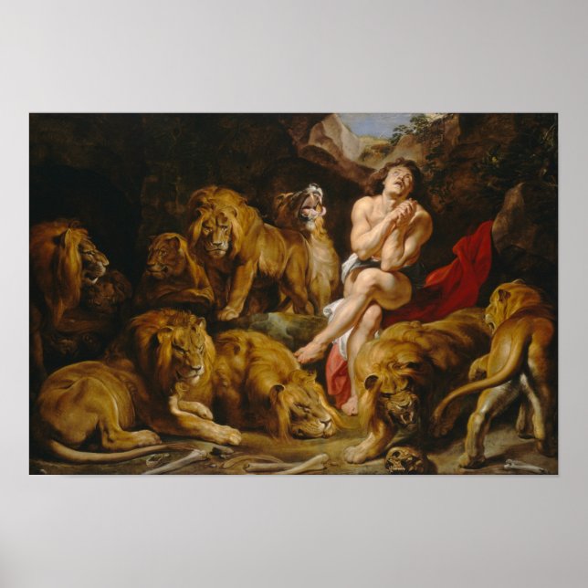 Daniel in the Lion's Den von Rubens - Poster (Vorne)